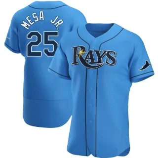 Men's Authentic Light Blue Victor Mesa Jr. Tampa Bay Rays Alternate Jersey