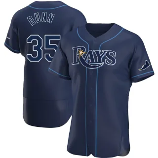 Men's Authentic Navy Oliver Dunn Tampa Bay Rays Alternate Jersey