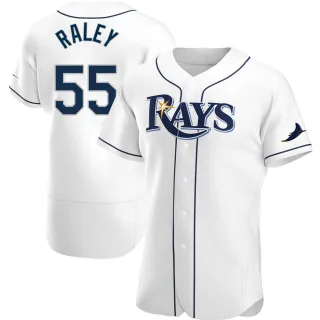 Men's Authentic White Luke Raley Tampa Bay Rays Home Jersey