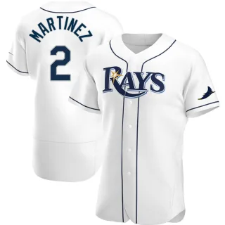 Men's Authentic White Michael Martinez Tampa Bay Rays Home Jersey