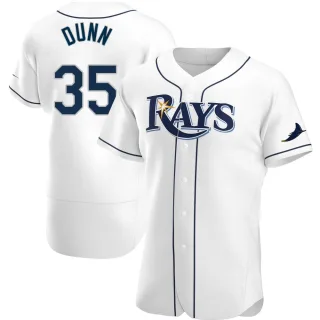 Men's Authentic White Oliver Dunn Tampa Bay Rays Home Jersey