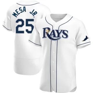 Men's Authentic White Victor Mesa Jr. Tampa Bay Rays Home Jersey