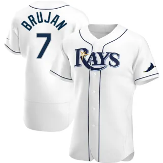 Men's Authentic White Vidal Brujan Tampa Bay Rays Home Jersey
