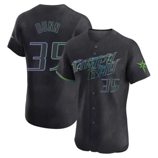 Men's Elite Charcoal Oliver Dunn Tampa Bay Rays 2024 City Connect Jersey
