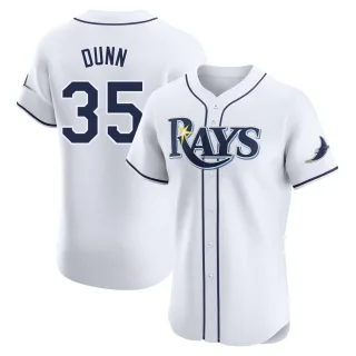 Men's Elite White Oliver Dunn Tampa Bay Rays Home Jersey