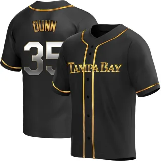Men's Replica Black Golden Oliver Dunn Tampa Bay Rays Alternate Jersey
