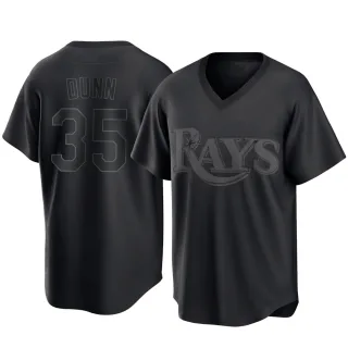 Men's Replica Black Oliver Dunn Tampa Bay Rays Pitch Fashion Jersey