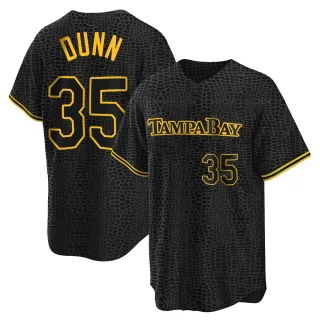 Men's Replica Black Oliver Dunn Tampa Bay Rays Snake Skin City Jersey