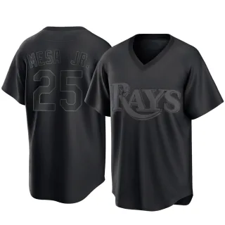 Men's Replica Black Victor Mesa Jr. Tampa Bay Rays Pitch Fashion Jersey
