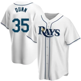 Men's Replica White Oliver Dunn Tampa Bay Rays Home Jersey