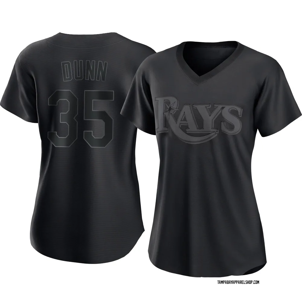 Women's Authentic Black Oliver Dunn Tampa Bay Rays Pitch Fashion Jersey