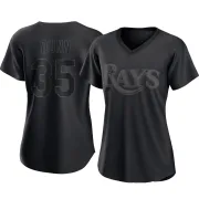 Women's Authentic Black Oliver Dunn Tampa Bay Rays Pitch Fashion Jersey
