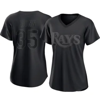 Women's Authentic Black Oliver Dunn Tampa Bay Rays Pitch Fashion Jersey