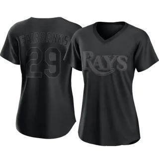 Women's Authentic Black Pete Fairbanks Tampa Bay Rays Pitch Fashion Jersey