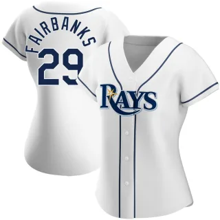 Women's Authentic White Pete Fairbanks Tampa Bay Rays Home Jersey