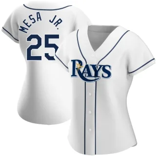Women's Authentic White Victor Mesa Jr. Tampa Bay Rays Home Jersey