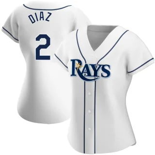 Women's Authentic White Yandy Diaz Tampa Bay Rays Home Jersey