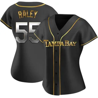 Women's Replica Black Golden Luke Raley Tampa Bay Rays Alternate Jersey