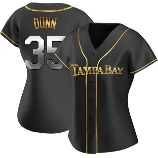 Women's Replica Black Golden Oliver Dunn Tampa Bay Rays Alternate Jersey