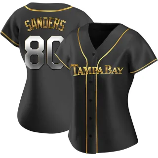 Women's Replica Black Golden Phoenix Sanders Tampa Bay Rays Alternate Jersey