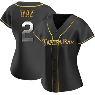 Women's Replica Black Golden Yandy Diaz Tampa Bay Rays Alternate Jersey