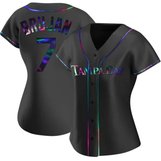 Women's Replica Black Holographic Vidal Brujan Tampa Bay Rays Alternate Jersey