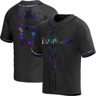 Youth Replica Black Holographic Manuel Margot Tampa Bay Rays Alternate Jersey