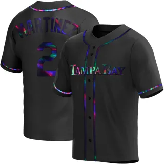 Youth Replica Black Holographic Michael Martinez Tampa Bay Rays Alternate Jersey