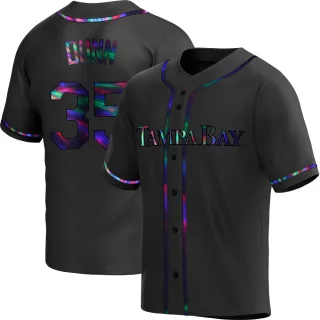 Youth Replica Black Holographic Oliver Dunn Tampa Bay Rays Alternate Jersey