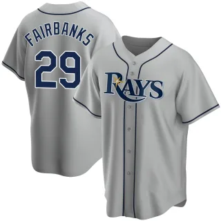 Youth Replica Gray Pete Fairbanks Tampa Bay Rays Road Jersey